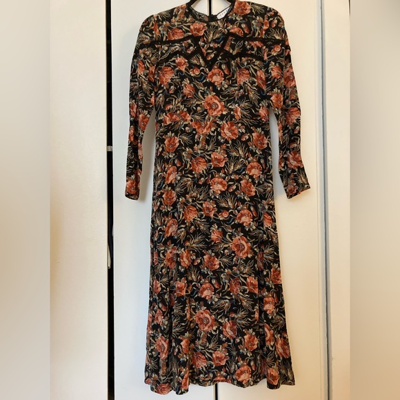 SANDRO 'Sven' Silk Midi Dress Size 2 - Picture 6 of 10